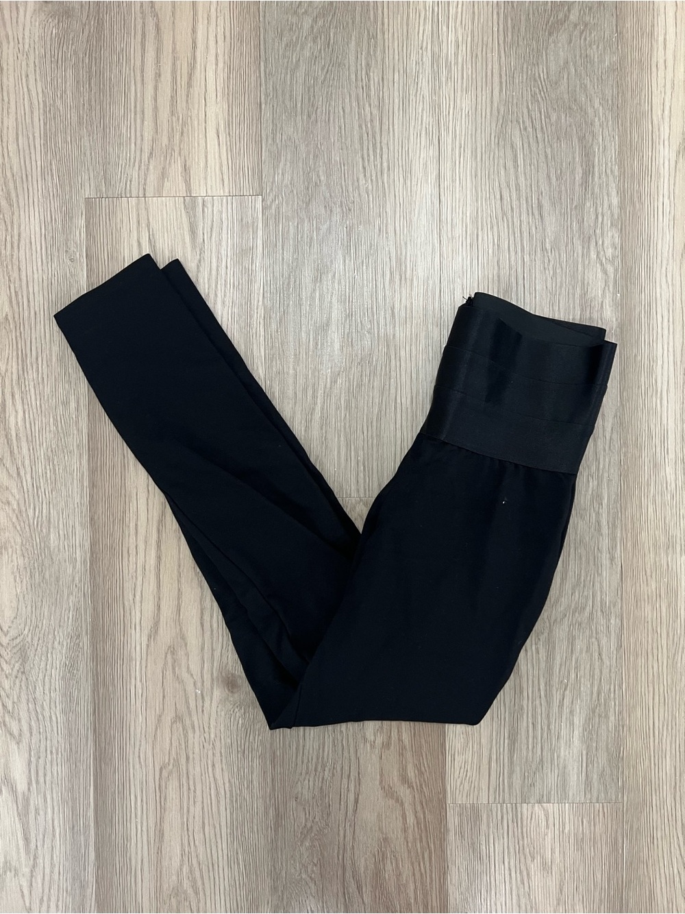 Bebe Satiny High Waist Leggings Black Stretch Pants Women’s Small